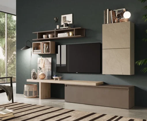 Bissolo Casa Pareti E Soggiorni Componibili<SOGGIORNO MODELLO INFINITY 2.0 ARGILLA BRONZO CADIZ