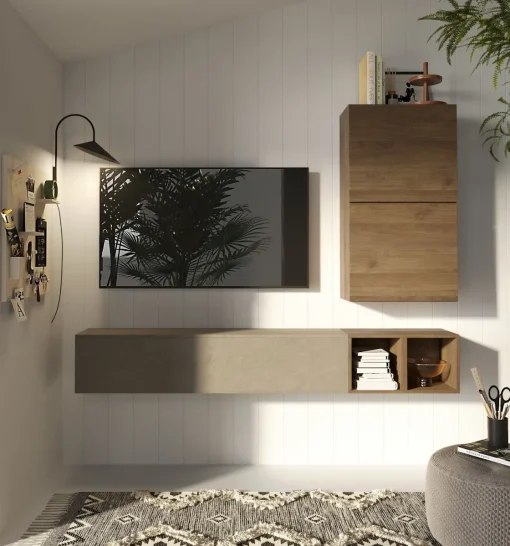 Bissolo Casa Pareti E Soggiorni Componibili<SOGGIORNO MODELLO INFINITY 2.0 ARGILLA MERCURE