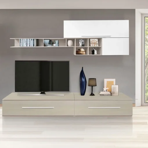 Bissolo Casa Pareti E Soggiorni Componibili<SOGGIORNO OLMO E BIANCO in vendita online