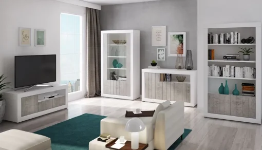 Bissolo Casa Pareti E Soggiorni Componibili<SOGGIORNO REVEN BIANCO E CEMENTO