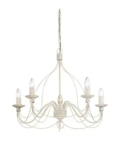 Bissolo Casa Lampadari<SOSPENSIONE CANDELA 5XE14 AVORIO: vendita online SOSPENSIONE CANDELA 5XE14 AVORIO in offerta