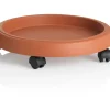 Bissolo Casa Sottovasi<SOTTOVASO CON RUOTE DI TERRACOTTA- SOTTVASO DIAMETRO 35CM