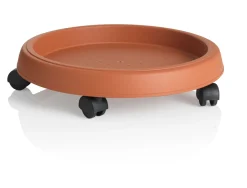 Bissolo Casa Sottovasi<SOTTOVASO CON RUOTE DI TERRACOTTA- SOTTVASO DIAMETRO 35CM