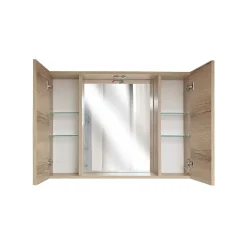 Bissolo Casa Specchiere<SPECCHIERA 2A CM 80 QUERCIA NATURALE CON FARETTO LED