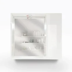 Bissolo Casa Specchiere<SPECCHIERA CM 60 BIANCO LUCIDO CON LUCE LED