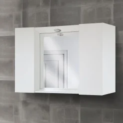 Bissolo Casa Specchiere<SPECCHIERA CM 80 BIANCO NORDICO CON FARETTO LED