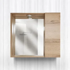 Bissolo Casa Specchiere<SPECCHIERA CM 60 QUERCIA NATURALE CON LUCE LED