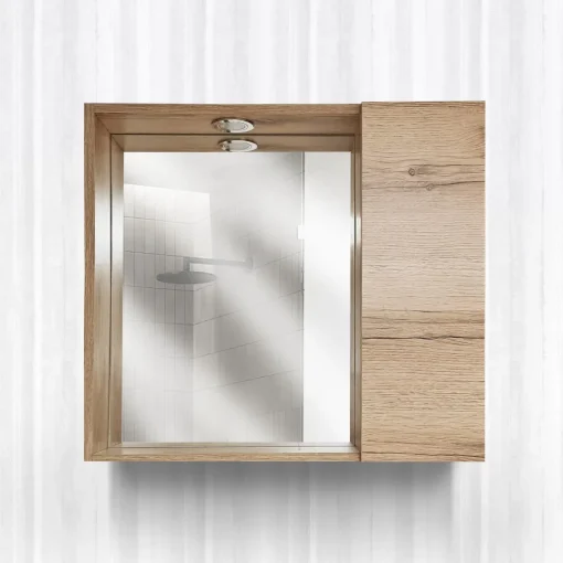 Bissolo Casa Specchiere<SPECCHIERA CM 60 QUERCIA NATURALE CON LUCE LED