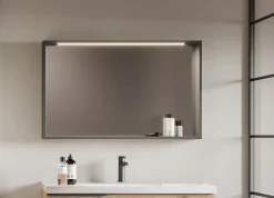 Bissolo Casa Specchiere<SPECCHIERA QUADRANTE CM 102 CON LAMPADA LED GRAFITE OPACO