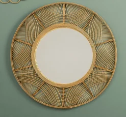 Bissolo Casa Specchiere<SPECCHIO INA MDF E BAMBU' DIAM. CM 90 NATURALE : vendita online SPECCHIO INA MDF E BAMBU' DIAM. CM 90 NATURALE in offerta