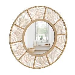 Bissolo Casa Specchiere<SPECCHIO INA MDF E BAMBU' DIAM. CM 90 NATURALE : vendita online SPECCHIO INA MDF E BAMBU' DIAM. CM 90 NATURALE in offerta
