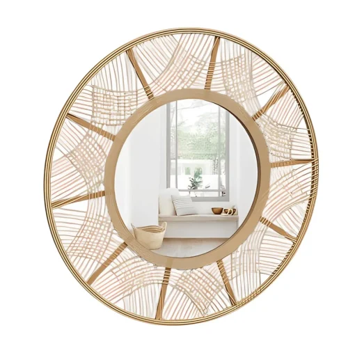 Bissolo Casa Specchiere<SPECCHIO INA MDF E BAMBU' DIAM. CM 90 NATURALE : vendita online SPECCHIO INA MDF E BAMBU' DIAM. CM 90 NATURALE in offerta