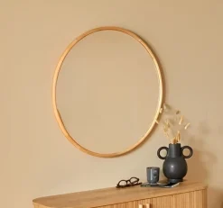 Bissolo Casa Specchiere<SPECCHIO KIM IN MDF DIAM. CM 75 NATURALE : vendita online SPECCHIO KIM IN MDF DIAM. CM 75 NATURALE in offerta
