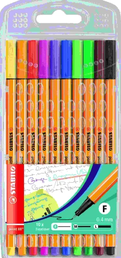 Bissolo Casa Penne Penne Calligrafiche<STABILO - SET 10 COLORI FINELINER POINT 88 : vendita online STABILO - SET 10 COLORI FINELINER POINT 88 in offerta