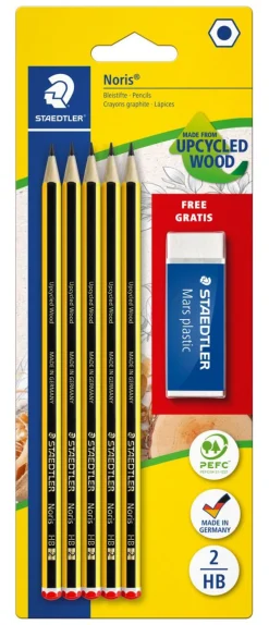 Bissolo Casa Matite E Portamine Matite<STAEDTLER - SET 5 MATITE NORIS HB CON GOMMA MARS PLASTIC: vendita online STAEDTLER - SET 5 MATITE NORIS HB CON GOMMA MARS PLASTIC in offerta