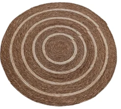 Bissolo Casa Tappeti<TAPPETO D 80CM NATURALE CON RIGA BIANCA: vendita online TAPPETO D 80CM NATURALE CON RIGA BIANCA in offerta