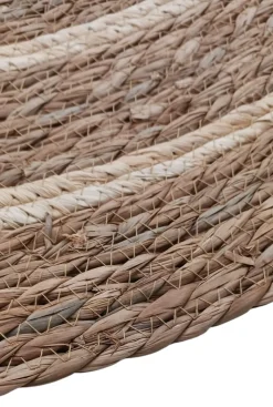 Bissolo Casa Tappeti<TAPPETO D 80CM NATURALE CON RIGA BIANCA: vendita online TAPPETO D 80CM NATURALE CON RIGA BIANCA in offerta