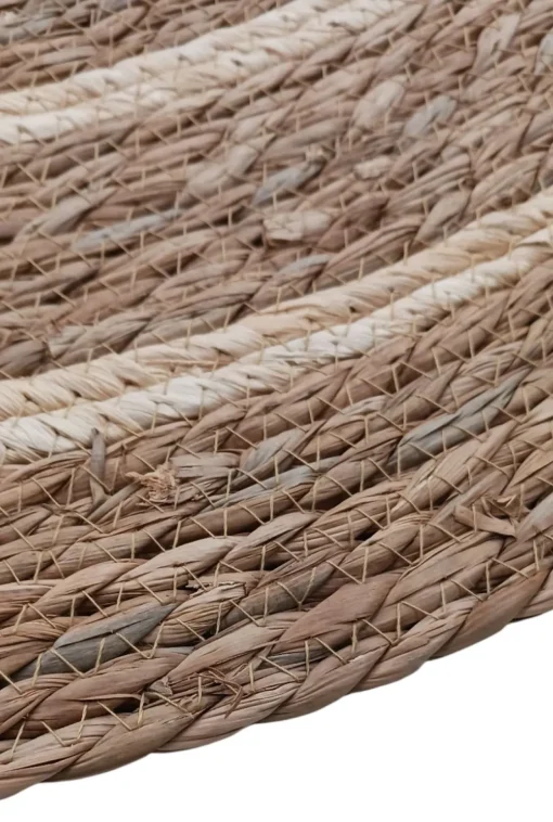 Bissolo Casa Tappeti<TAPPETO D 80CM NATURALE CON RIGA BIANCA: vendita online TAPPETO D 80CM NATURALE CON RIGA BIANCA in offerta