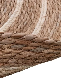 Bissolo Casa Tappeti<TAPPETO D 80CM NATURALE CON RIGA BIANCA: vendita online TAPPETO D 80CM NATURALE CON RIGA BIANCA in offerta