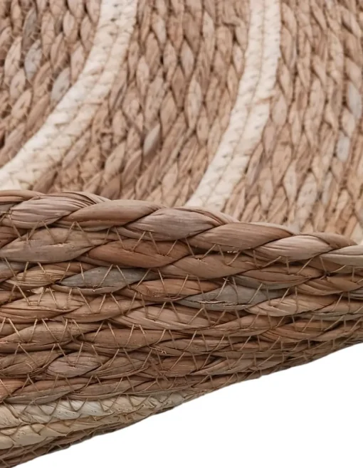 Bissolo Casa Tappeti<TAPPETO D 80CM NATURALE CON RIGA BIANCA: vendita online TAPPETO D 80CM NATURALE CON RIGA BIANCA in offerta