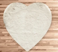 Bissolo Casa Tessile Bagno Tappeti Bagno|Tappeti Bagno<TAPPETO RABBIT CUORE 76X88CM ECOPELLICCIA PANNA: vendita online TAPPETO RABBIT CUORE 76X88CM ECOPELLICCIA PANNA in offerta