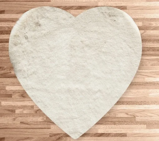 Bissolo Casa Tessile Bagno Tappeti Bagno|Tappeti Bagno<TAPPETO RABBIT CUORE 76X88CM ECOPELLICCIA PANNA: vendita online TAPPETO RABBIT CUORE 76X88CM ECOPELLICCIA PANNA in offerta