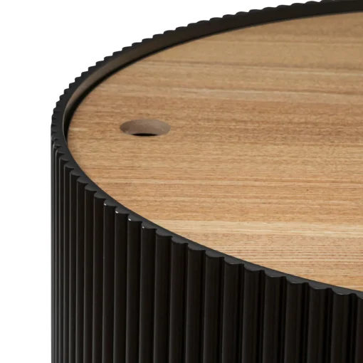 Bissolo Casa Tavolini<TAVOLINO CONTENITORE ENOLA DIAM. 55 H.38 CM NERO E NATURALE in vendita online