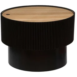 Bissolo Casa Tavolini<TAVOLINO CONTENITORE ENOLA DIAM. 55 H.38 CM NERO E NATURALE in vendita online