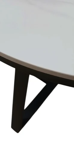 Bissolo Casa Tavolini<TAVOLINO DIAM. CM 50 H.50 METALLO E PIANO IN CERAMICA EFFETTO MARMO BIANCO in vendita online