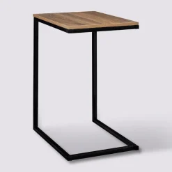 Bissolo Casa Tavolini<TAVOLINO MOD. ALIAJ CM 35X45 H. 66.5 METALLO NERO E MDF NOCE in vendita online