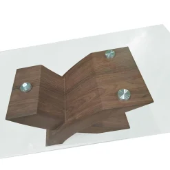Bissolo Casa Tavolini<TAVOLINO MOD. BLESS. 110X60 H.45 NOCE E VETRO TEMPERATO