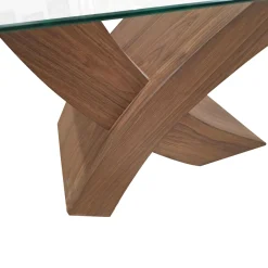 Bissolo Casa Tavolini<TAVOLINO MOD. BLESS. 110X60 H.45 NOCE E VETRO TEMPERATO