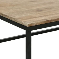 Bissolo Casa Tavolini<TAVOLINO MOD. EDENA CM 115X65 H. 32.5CM METALLO NERO E ACACIA in vendita online