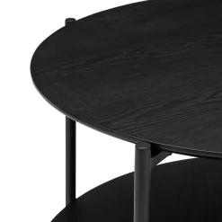 Bissolo Casa Tavolini<TAVOLINO MOD. KEMI DIAM. CM 63.2 H.52 IN METALLO E MDF NERO in vendita online