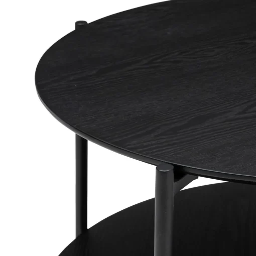 Bissolo Casa Tavolini<TAVOLINO MOD. KEMI DIAM. CM 63.2 H.52 IN METALLO E MDF NERO in vendita online