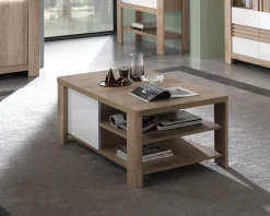 Bissolo Casa Tavolini<TAVOLINO MOD. PALAZZO CM 120X68 H.46 ROVERE WELLINGTON E BIANCO in vendita online