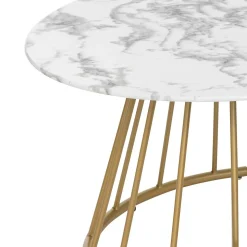 Bissolo Casa Tavolini<TAVOLINO MOD. RAYO DIAM. CM 70 H. 40 METALLO ORO E VETRO TEMPERATO in vendita online