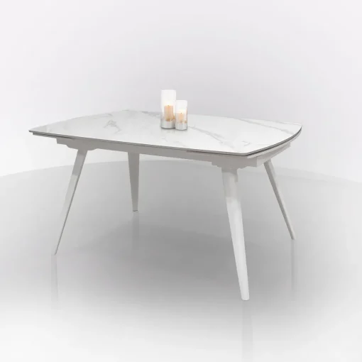 Bissolo Casa Tavoli Moderni<TAVOLO ALL. CHIC ROUND CM 140 METALLO BIANCO E VETRO EFFETTO MARMO BIANCO: vendita online TAVOLO ALL. CHIC ROUND CM 140 METALLO BIANCO E VETRO EFFETTO MARMO BIANCO in offerta