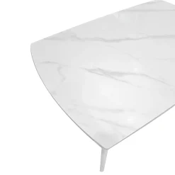 Bissolo Casa Tavoli Moderni<TAVOLO ALL. CHIC ROUND CM 140 METALLO BIANCO E VETRO EFFETTO MARMO BIANCO: vendita online TAVOLO ALL. CHIC ROUND CM 140 METALLO BIANCO E VETRO EFFETTO MARMO BIANCO in offerta