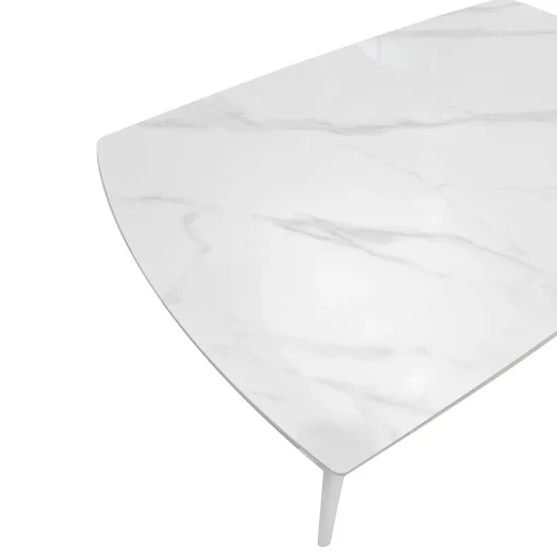 Bissolo Casa Tavoli Moderni<TAVOLO ALL. CHIC ROUND CM 140 METALLO BIANCO E VETRO EFFETTO MARMO BIANCO: vendita online TAVOLO ALL. CHIC ROUND CM 140 METALLO BIANCO E VETRO EFFETTO MARMO BIANCO in offerta
