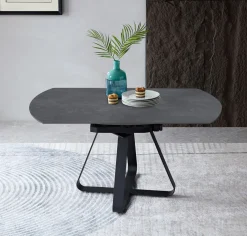 Bissolo Casa Tavoli Moderni<TAVOLO ALL. CM 135X85 METALLO CON PIANO EFFETTO MARMO STONE BLACK: vendita online TAVOLO ALL. CM 135X85 METALLO CON PIANO EFFETTO MARMO STONE BLACK in offerta