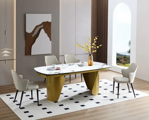 Bissolo Casa Tavoli Moderni<TAVOLO ALL. CM 200X100 METALLO DORATO SATINATO CON PIANO EFFETTO MARMO : vendita online TAVOLO ALL. CM 200X100 METALLO DORATO SATINATO CON PIANO EFFETTO MARMO in offerta