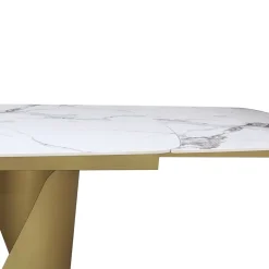 Bissolo Casa Tavoli Moderni<TAVOLO ALL. CM 200X100 METALLO DORATO SATINATO CON PIANO EFFETTO MARMO : vendita online TAVOLO ALL. CM 200X100 METALLO DORATO SATINATO CON PIANO EFFETTO MARMO in offerta