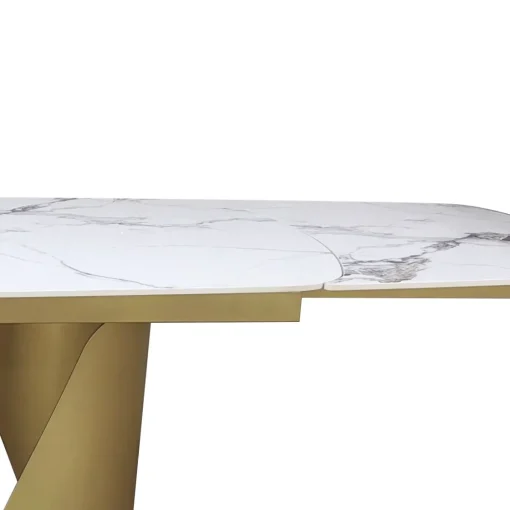 Bissolo Casa Tavoli Moderni<TAVOLO ALL. CM 200X100 METALLO DORATO SATINATO CON PIANO EFFETTO MARMO : vendita online TAVOLO ALL. CM 200X100 METALLO DORATO SATINATO CON PIANO EFFETTO MARMO in offerta