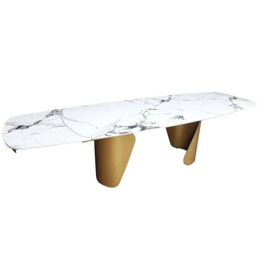 Bissolo Casa Tavoli Moderni<TAVOLO ALL. CM 200X100 METALLO DORATO SATINATO CON PIANO EFFETTO MARMO : vendita online TAVOLO ALL. CM 200X100 METALLO DORATO SATINATO CON PIANO EFFETTO MARMO in offerta