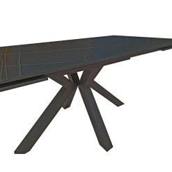 Bissolo Casa Tavoli Moderni<TAVOLO ALL. CM 160X90 METALLO NERO E VETRO EFFETTO MARMO : vendita online TAVOLO ALL. CM 160X90 METALLO NERO E VETRO EFFETTO MARMO in offerta