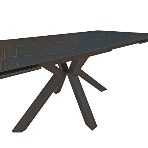 Bissolo Casa Tavoli Moderni<TAVOLO ALL. CM 160X90 METALLO NERO E VETRO EFFETTO MARMO : vendita online TAVOLO ALL. CM 160X90 METALLO NERO E VETRO EFFETTO MARMO in offerta