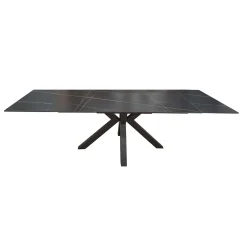 Bissolo Casa Tavoli Moderni<TAVOLO ALL. CM 160X90 METALLO NERO E VETRO EFFETTO MARMO : vendita online TAVOLO ALL. CM 160X90 METALLO NERO E VETRO EFFETTO MARMO in offerta