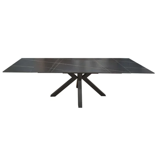 Bissolo Casa Tavoli Moderni<TAVOLO ALL. CM 160X90 METALLO NERO E VETRO EFFETTO MARMO : vendita online TAVOLO ALL. CM 160X90 METALLO NERO E VETRO EFFETTO MARMO in offerta