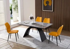 Bissolo Casa Tavoli Moderni<TAVOLO ALL. CM 160X90 METALLO NERO E PIANO EFFETTO MARMO GRIGIO : vendita online TAVOLO ALL. CM 160X90 METALLO NERO E PIANO EFFETTO MARMO GRIGIO in offerta